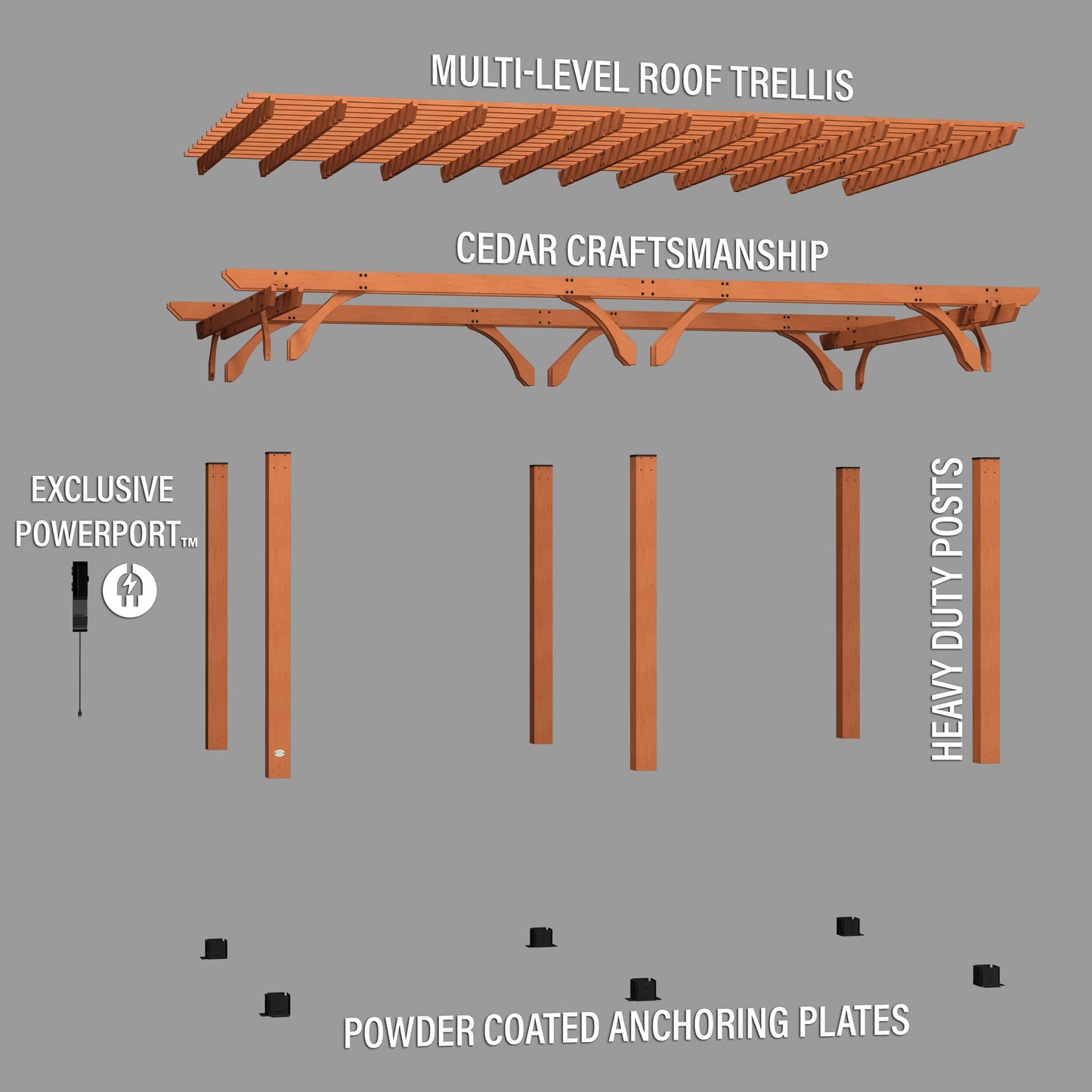 Backyard Discovery Beaumont 20 ft. x 12 ft. All Cedar Wooden Pergola