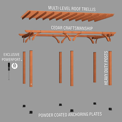 Backyard Discovery Beaumont 20 ft. x 12 ft. All Cedar Wooden Pergola