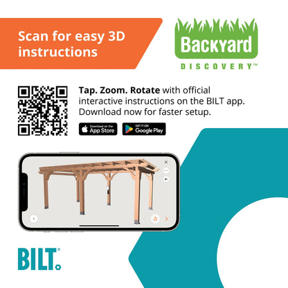 Backyard Discovery Beaumont 20 ft. x 12 ft. All Cedar Wooden Pergola