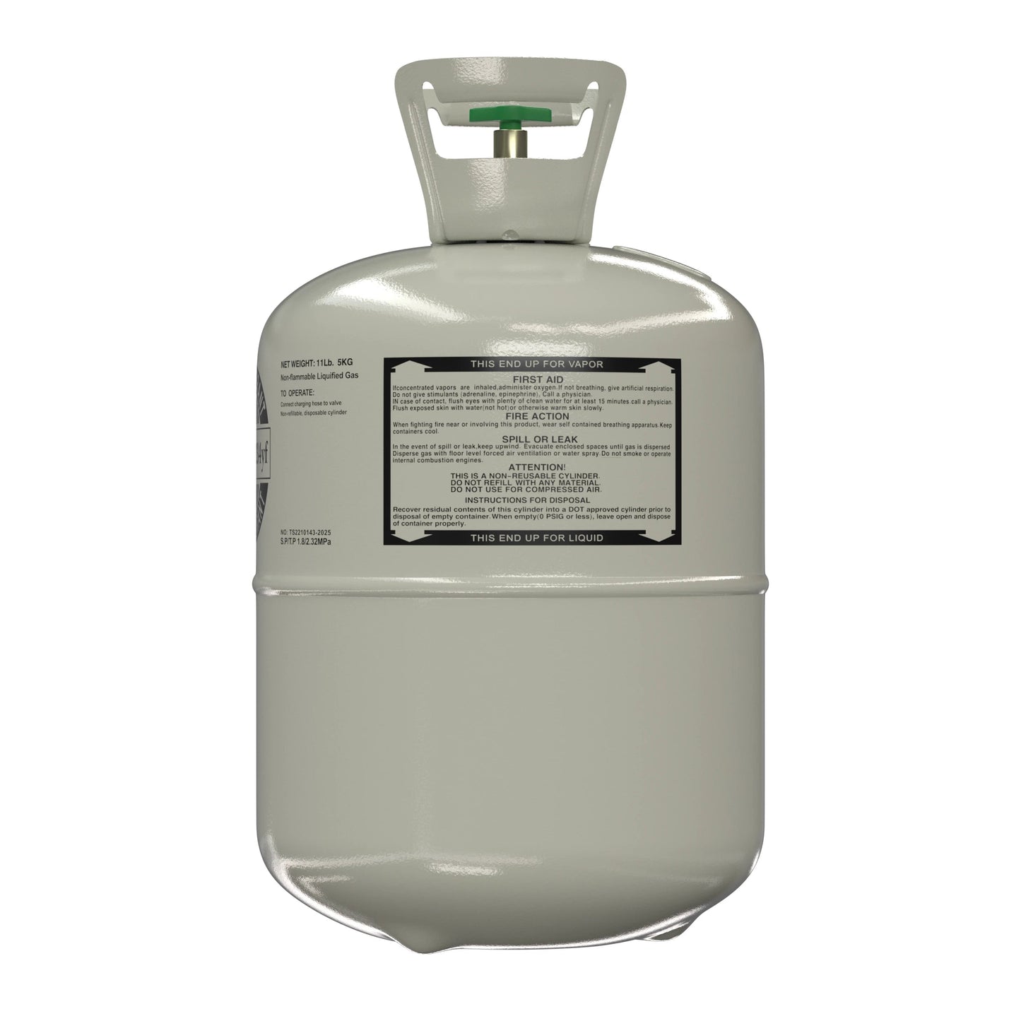 11Lb R1234YF Refrigerant Gas R-1234YF